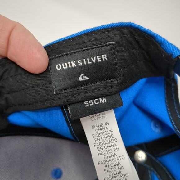Quiksilver Snapback Hat Blue One Size Embroidered Logo Colorblock - Picture 9 of 10
